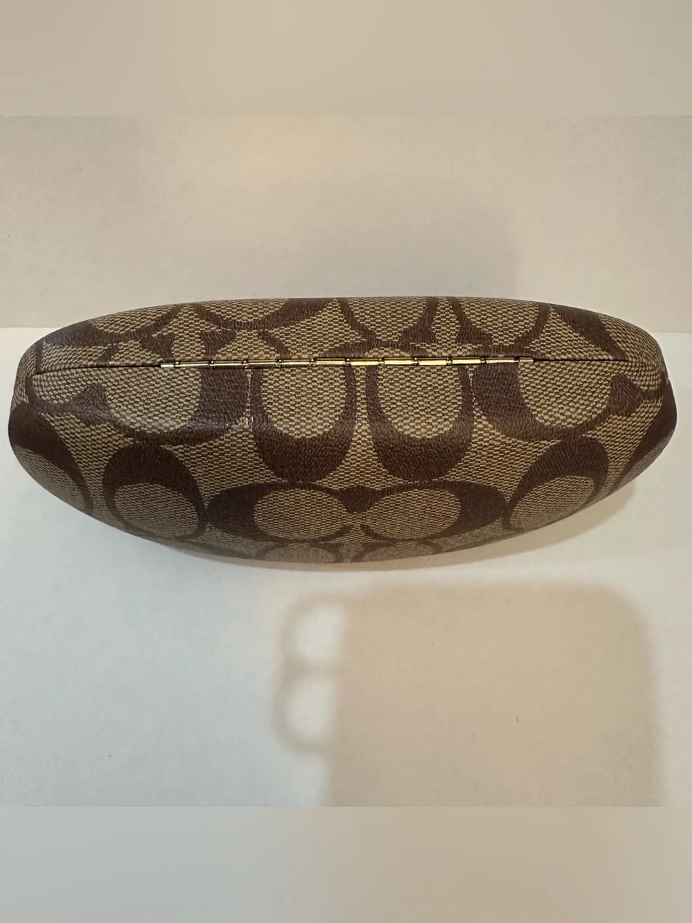 Coach Brown Signature Monogram Hard Shell Sunglasses Case